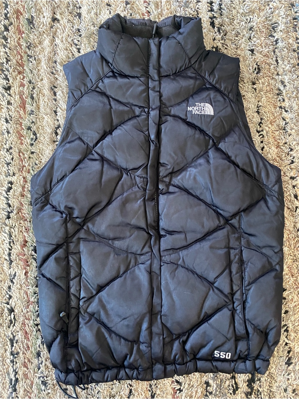 The North Face Black Quilted 550 Insulated Vest. Women Small